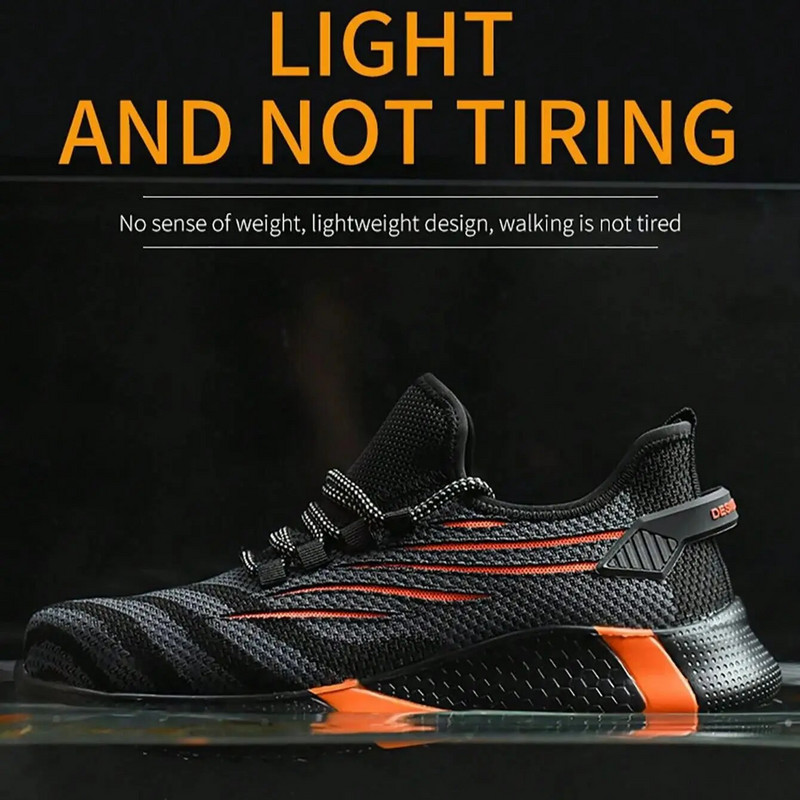 Ανδρικά παπούτσια από ατσάλι με ανθεκτικά στη διάτρηση Αντιολισθητική λεπίδα Τύπος εργασίας Ασφαλή αθλητικά παπούτσια Καλοκαίρι