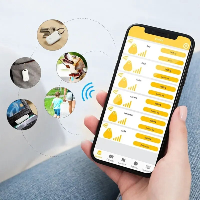 Prenosný lokátor Mini módny inteligentný pes Pet Bluetooth 4.0 GPS tracker Anti-Lost alarm tag bezdrôtový detský batoh peňaženka kľúč vyhľadávač