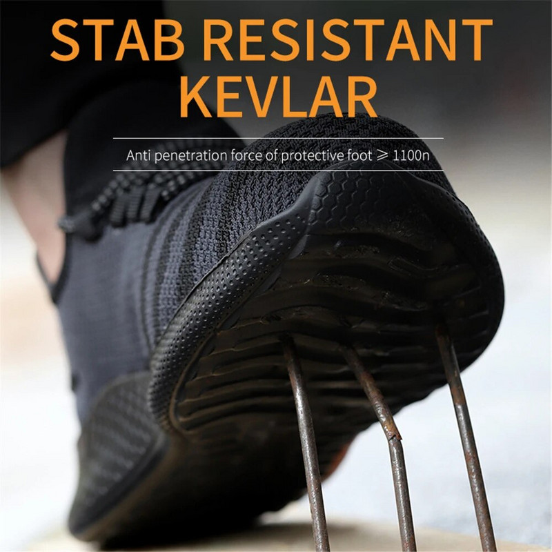 Ανδρικά ανθεκτικά στη διάτρηση Υψηλής ποιότητας ελαφριές μπότες ασφαλείας Παπούτσια εργασίας ασφαλείας Κατασκευή Ανδρικά παπούτσια εξωτερικού χώρου από ατσάλι