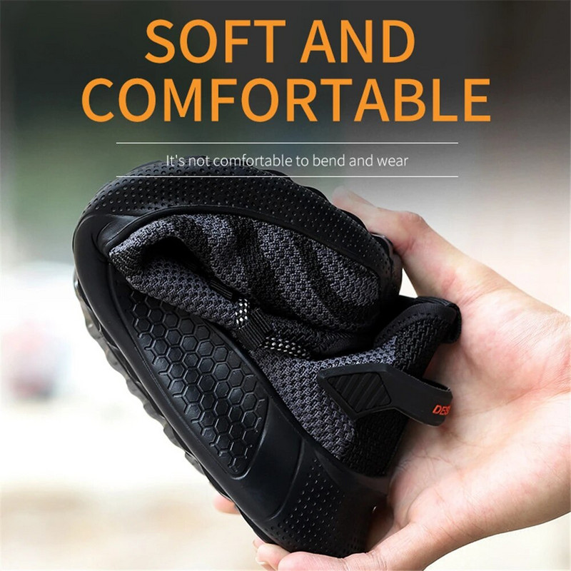 Ανδρικά ανθεκτικά στη διάτρηση Υψηλής ποιότητας ελαφριές μπότες ασφαλείας Παπούτσια εργασίας ασφαλείας Κατασκευή Ανδρικά παπούτσια εξωτερικού χώρου από ατσάλι