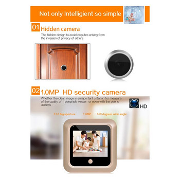 Κάμερα με ματάκι πόρτας IP55 Οικιακή παρακολούθηση ματιών γάτας 2,4 ιντσών υπέρυθρη νυχτερινή όραση Ηλεκτρονικός καθρέφτης πόρτας Προστασία ασφαλείας