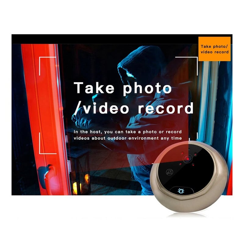 Κάμερα με ματάκι πόρτας IP55 Οικιακή παρακολούθηση ματιών γάτας 2,4 ιντσών υπέρυθρη νυχτερινή όραση Ηλεκτρονικός καθρέφτης πόρτας Προστασία ασφαλείας