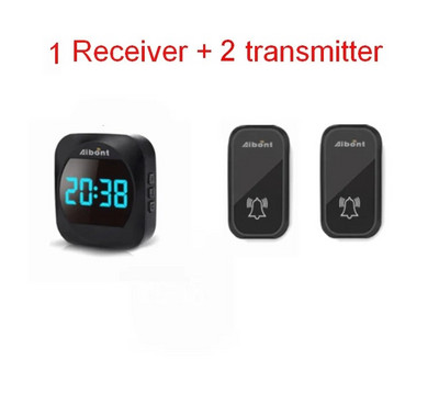 Αυτοτροφοδοτούμενο ασύρματο κουδούνι πόρτας με ένδειξη χρόνου Τηλεχειριστήριο ασύρματο κουδούνι πόρτας AC 100V-240V για γραφείο στο σπίτι του ξενοδοχείου