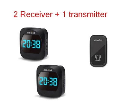 Αυτοτροφοδοτούμενο ασύρματο κουδούνι πόρτας με ένδειξη χρόνου Τηλεχειριστήριο ασύρματο κουδούνι πόρτας AC 100V-240V για γραφείο στο σπίτι του ξενοδοχείου