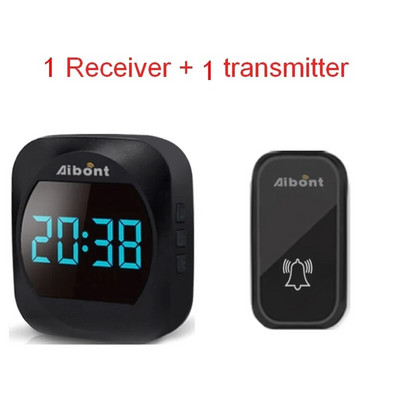 Αυτοτροφοδοτούμενο ασύρματο κουδούνι πόρτας με ένδειξη χρόνου Τηλεχειριστήριο ασύρματο κουδούνι πόρτας AC 100V-240V για γραφείο στο σπίτι του ξενοδοχείου