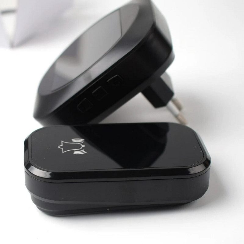 Αυτοτροφοδοτούμενο ασύρματο κουδούνι πόρτας με ένδειξη χρόνου Τηλεχειριστήριο ασύρματο κουδούνι πόρτας AC 100V-240V για γραφείο στο σπίτι του ξενοδοχείου