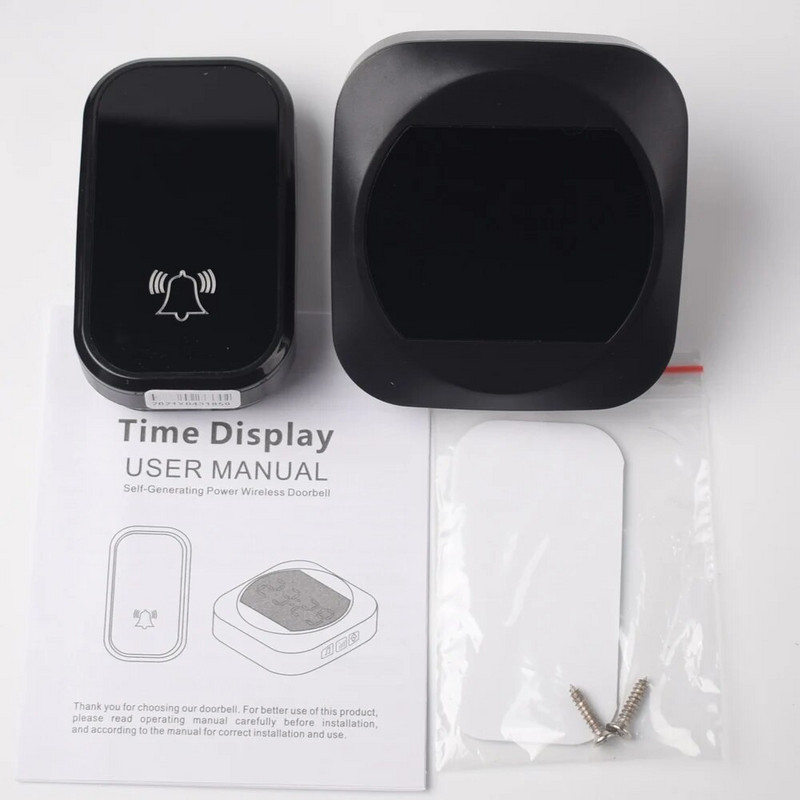 Αυτοτροφοδοτούμενο ασύρματο κουδούνι πόρτας με ένδειξη χρόνου Τηλεχειριστήριο ασύρματο κουδούνι πόρτας AC 100V-240V για γραφείο στο σπίτι του ξενοδοχείου