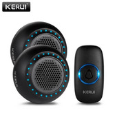 KERUI M523 Wireless Doorbell Kit Αδιάβροχο κουμπί αφής 32 τραγούδια Πολύχρωμο φως LED Home Security Smart Chimes Doorbell alarm