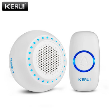 KERUI M523 Безжичен комплект звънец Водоустойчив сензорен бутон 32 песни Цветна LED светлина Домашна сигурност Интелигентни камбанки Аларма за звънец
