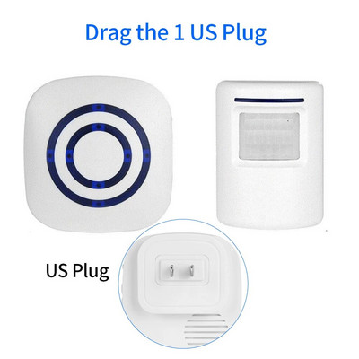 Jaotatud tüüpi infrapunaandur juhtmevaba uksekella liikumisandur häiresüsteem kaubanduslik tervituskell 110-240V 38 tooni vastuvõtja Uus
