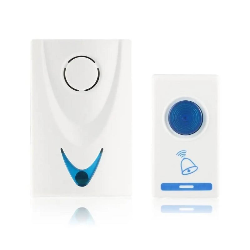 504D LED bezdrôtový zvonček Zvonček a bezdrôtové diaľkové ovládanie 32 melódií Biely domáci bezpečnostný inteligentný zvonček