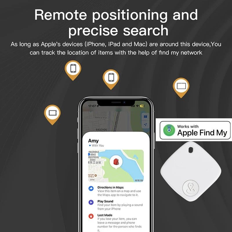 Smart Tag Anti-Lost Alarm Bežični Bluetooth Tracker za iPhone Pretraga Kovčeg Ključ Traženje ljubimaca Snimanje lokacije GPS Lokator
