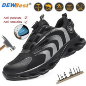 Φθινοπωρινά ελαφριά ανδρικά παπούτσια εργασίας ασφαλείας χωρίς δαντέλες (με ατσάλινο καπάκι στα δάχτυλα) παπούτσια εργασίας κατά των τρυπημάτων και μπότες