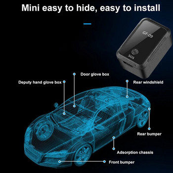 Mini GF 09 GPS Car Tracker Tracking σε πραγματικό χρόνο Anti Theft Anti Lost Locator Ισχυρή μαγνητική βάση SIM Message Positioner