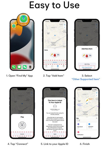 Безжичен локатор Съвместим за Apple Find My Smart Tracker Anti-lost Device Mini Finder Позициониране за Wallet Pet Kids