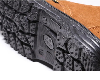 Ανδρικές μπότες χιονιού Ατσάλινες μπότες κατά της σύνθλιψης ζεστές με βελούδινη γούνα Ασφάλεια εργασίας ανδρικά παπούτσια Welder\'s shoes