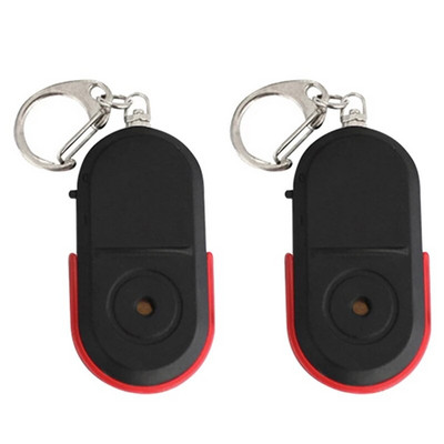 2X Anti-Lost Whistle Key Finder Безжична аларма Smart Tag Key Locator Keychain Tracker Звук на свирка LED Light Tracker