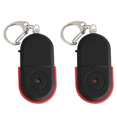 2X Anti-Lost Whistle Key Finder Ασύρματος συναγερμός Έξυπνος εντοπιστής κλειδιού Keychain Tracker Sound Whistle LED Light Tracker