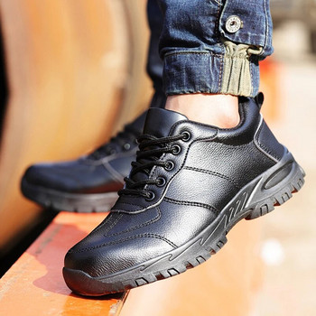 Ανδρικά Δερμάτινα Παπούτσια Εργασίας Παπούτσια εργασίας Ατσάλινα δάχτυλα άφθαρτα παπούτσια ασφαλείας Αθλητικά πάνινα παπούτσια με προστασία από τρύπημα Ανδρικές μπότες ασφαλείας