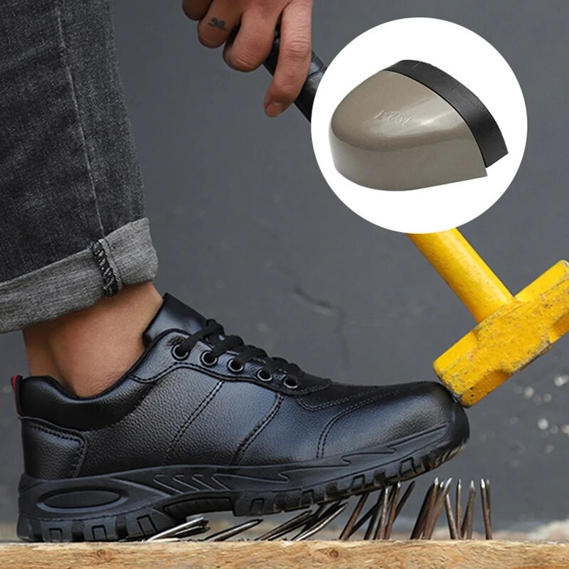 Ανδρικά Δερμάτινα Παπούτσια Εργασίας Παπούτσια εργασίας Ατσάλινα δάχτυλα άφθαρτα παπούτσια ασφαλείας Αθλητικά πάνινα παπούτσια με προστασία από τρύπημα Ανδρικές μπότες ασφαλείας