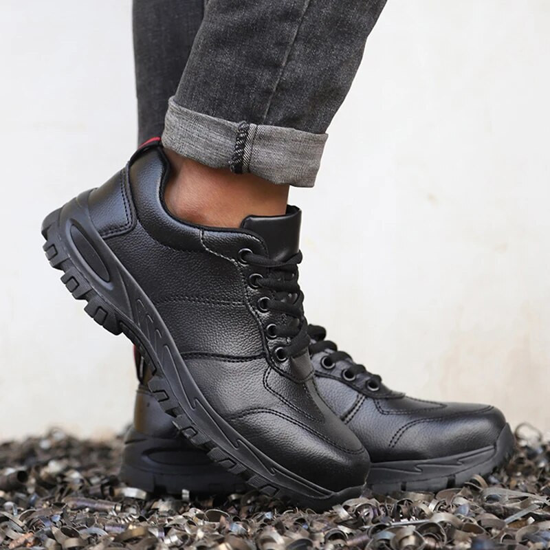Ανδρικά Δερμάτινα Παπούτσια Εργασίας Παπούτσια εργασίας Ατσάλινα δάχτυλα άφθαρτα παπούτσια ασφαλείας Αθλητικά πάνινα παπούτσια με προστασία από τρύπημα Ανδρικές μπότες ασφαλείας