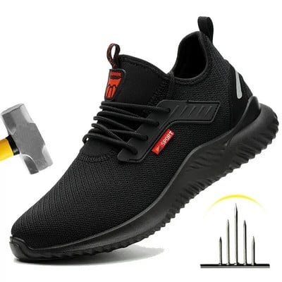 Pantofi de lucru Pantofi cu vârf de oțel Pantofi de siguranță pentru bărbați Pantofi de lucru anti-punctură Cizme de modă Încălțăminte indestructibilă Securitate