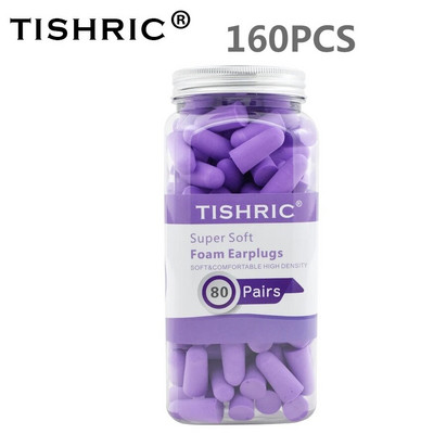 10/60/120/160PCS TISHRIC PU Σφουγγάρι Ωτοασπίδες Αντιθορύβου Ωτοασπίδες ύπνου Ρυθμός μείωσης θορύβου 35,5db Ωτοασπίδες για ύπνο/μελέτη