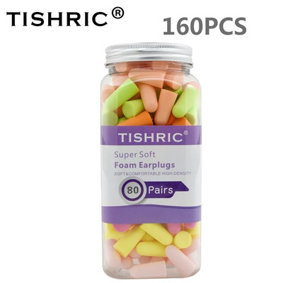 10/60/120/160PCS TISHRIC PU Σφουγγάρι Ωτοασπίδες Αντιθορύβου Ωτοασπίδες ύπνου Ρυθμός μείωσης θορύβου 35,5db Ωτοασπίδες για ύπνο/μελέτη