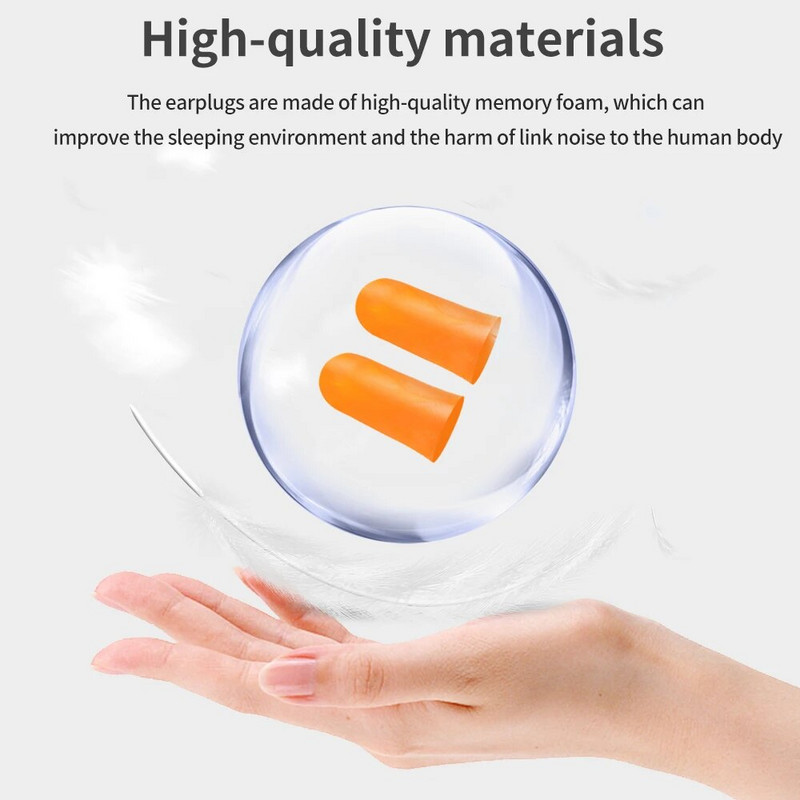 10/60/120/160PCS TISHRIC PU Σφουγγάρι Ωτοασπίδες Αντιθορύβου Ωτοασπίδες ύπνου Ρυθμός μείωσης θορύβου 35,5db Ωτοασπίδες για ύπνο/μελέτη