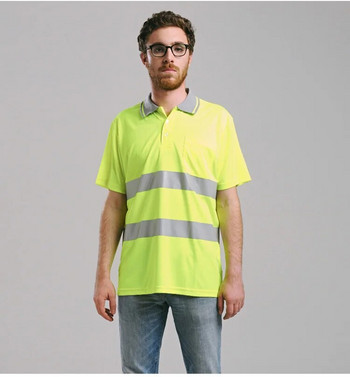 Нощна работа Светлоотразителна защитна риза Облекло Бързосъхнеща тениска с къс ръкав Защитно облекло за строителството Работно облекло