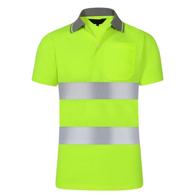 Cămașă de siguranță reflectorizantă pentru muncă de noapte, tricou cu mâneci scurte, cu uscare rapidă, haine de protecție pentru îmbrăcăminte de lucru în construcții