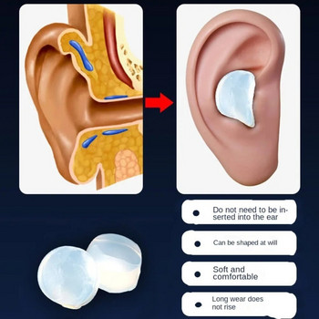 6PCS Прозрачни тапи за уши Спални Водоустойчиви тапи за уши за намаляване на шума Плуване Антишумни шумоизолационни наушници Унисекс