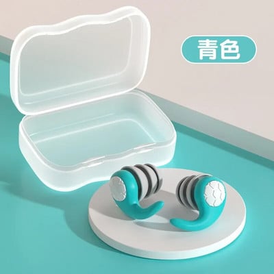 1 pár zajcsökkentő szilikon füldugók puha fülvédő hangszigetelő alvó úszás vízálló háromrétegű néma füldugók