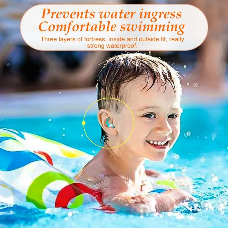 1 pár zajcsökkentő szilikon füldugók puha fülvédő hangszigetelő alvó úszás vízálló háromrétegű néma füldugók