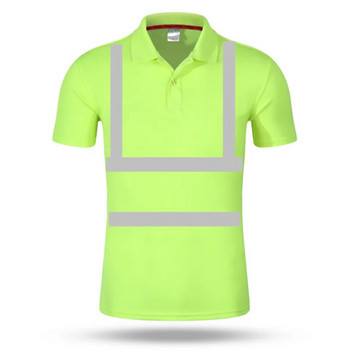 hi viz Safety Work Polo πουκάμισο υψηλής ορατότητας Reflective Polo Shirt Quick Dry Construction πουκάμισα για άνδρες