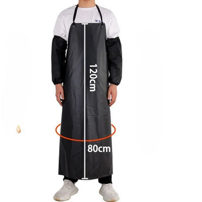 Șorț Impermeabil Negru Bărbați și Femei Adulti Muncă Rezistent la Acizi și Alcali Protecția Muncii Bucătărie Acasa Gătit