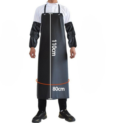 Șorț Impermeabil Negru Bărbați și Femei Adulti Muncă Rezistent la Acizi și Alcali Protecția Muncii Bucătărie Acasa Gătit