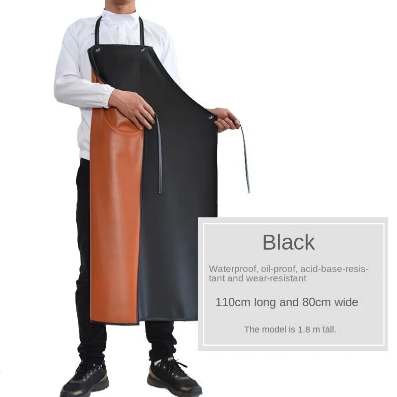 Șorț Impermeabil Negru Bărbați și Femei Adulti Muncă Rezistent la Acizi și Alcali Protecția Muncii Bucătărie Acasa Gătit