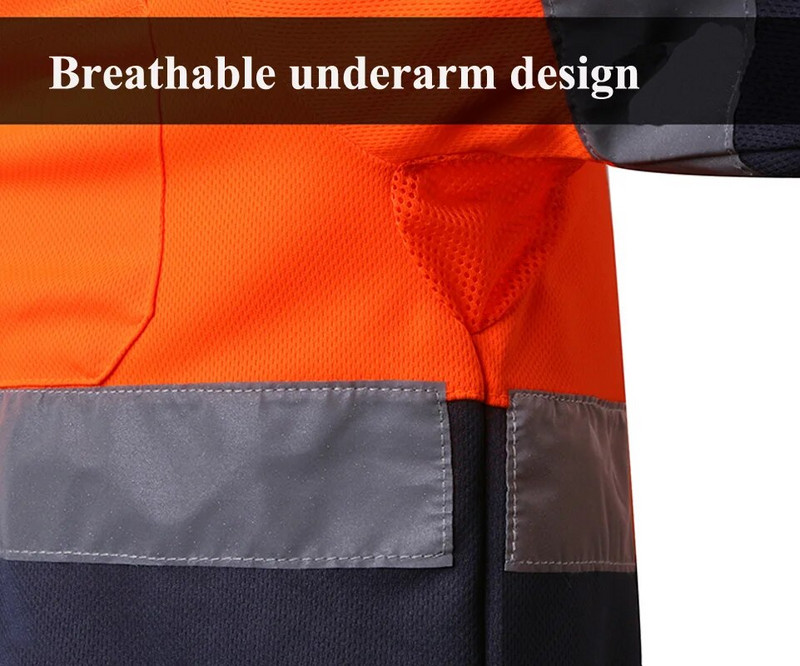Atstarojošs t krekls Vīriešu labi redzams atstarojošs drošības krekls hi vis Darba apģērbs Apģērbs Darba veikals Krekls Vīriešu Mehāniķis