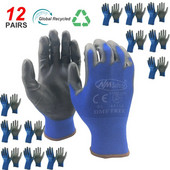 NMSAFETY 12 Pairs Working Protective Glove Men Flexible Nylon or Polyester Safety Gloves Work Professional Safety Supplies