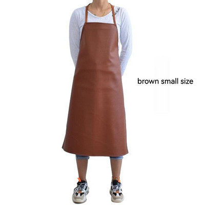 Кожена водоустойчива и маслоустойчива престилка от полиуретан за мъже Престилка за храна за клане на вода за възрастни, черна и дълга кожена престилка