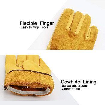 Δερμάτινα γάντια εργασίας Flex Grip Tough δέρμα αγελάδας γάντι κηπουρικής για κοπή ξύλου/κατασκευές/οδήγηση φορτηγού/κηπευτική εργασία/αυλή