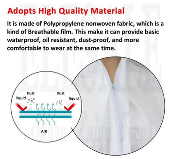 Ολόσωμη φόρμα μιας χρήσης Hazmat Sui Oil-Resistant Εργασίας Ασφαλής Ρούχα Spary Painting Κάλυμμα Όλα τα Ρούχα Προστασίας Ολόσωμη Στολή