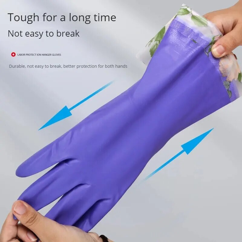 Majapidamiskindad Fliisvoodriga paksendatud veekindel õlikindel libisemiskindlad koduköögi vannitoa puhastamise kindad