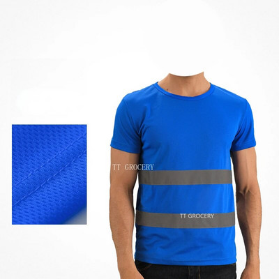 Välispordi fluorestseeruv suure nähtavusega ohutu töösärk Suvine hingav töösärk helkurvestiga t-särk Kiirelt kuivav