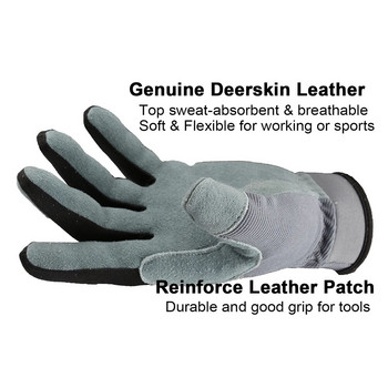 OZERO Работни ръкавици за градинарство Дамски кожени ръкавици от еленова кожа със сензорен екран Градина Спорт на открито Колоездене Шофиране Дишащи ръкавици за фитнес