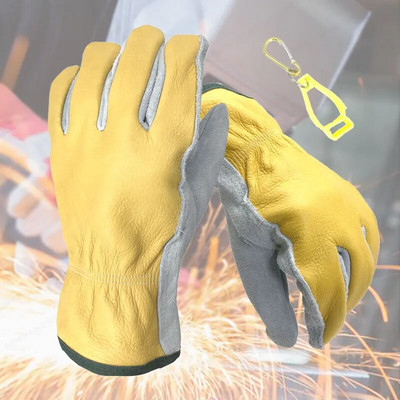 NMSafety Fire Insulation Δερμάτινα γάντια συγκόλλησης με κλιπ εργασίας Yard Work Yard κατασκευές κατά της κοπής