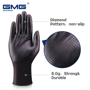 Γάντια νιτριλίου Μαύρα ανθεκτικά γάντια βαρέως τύπου αδιάβροχα ελαιόλαδα μηχανικά οικιακά γάντια κουζίνας συνθετικά νιτριλίου