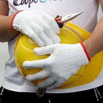 12 ζεύγη βαμβακερά γάντια εργασίας, πλεκτά ελαφριά γάντια εργασίας ασφαλείας, ελαστικά γάντια εργασίας ασφαλείας