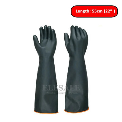 1 ζεύγος 14"-22" ανθεκτικά στις χημικές ουσίες γάντια βαρέως τύπου λατέξ γάντια εργασίας ανθεκτικά σε οξέα και λάδια Γάντια εργασίας μεγέθους XL